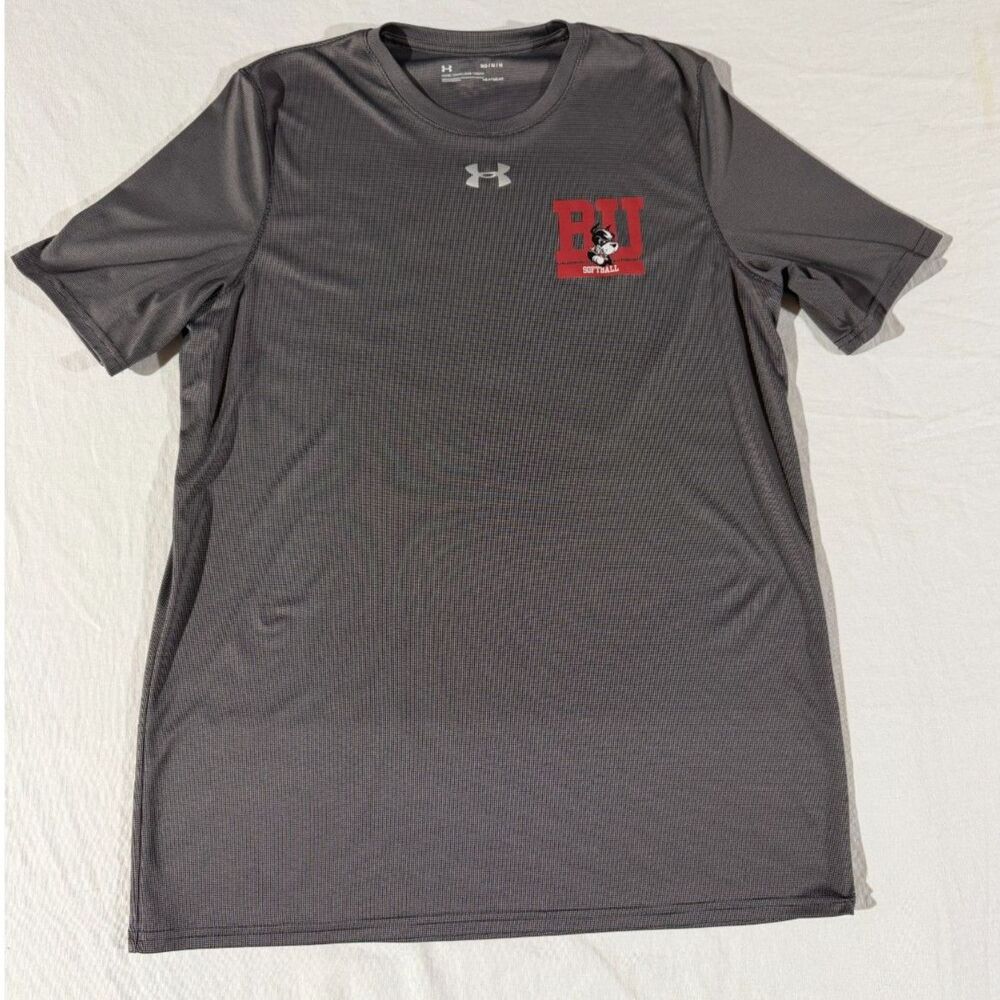 Under Armour Boston University BU Softball Gray HeatGear Tee Mens Size M